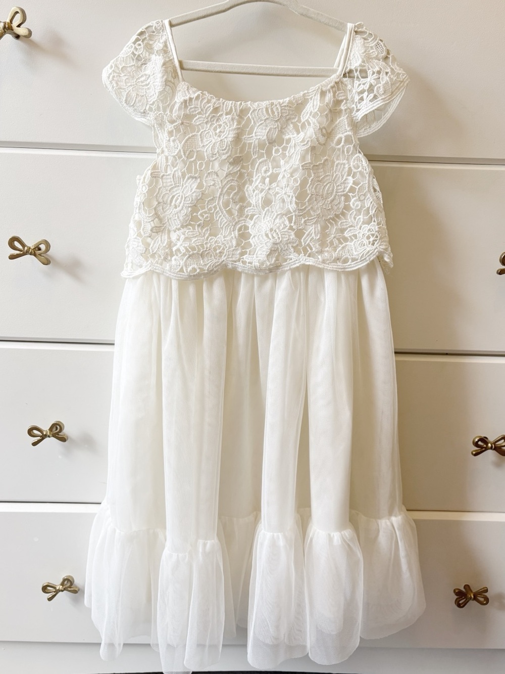 H&M Kids White Lace & Tulle Dress | Size 4–5Y